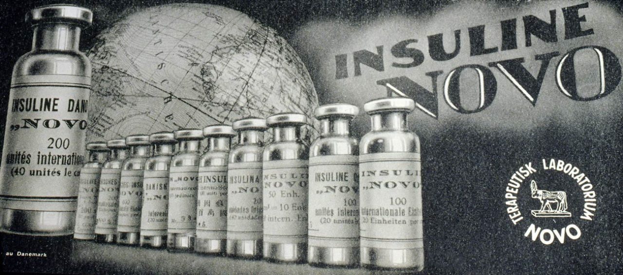 Reclama pentru insulină Novo în 1930.